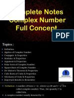 Complex Number Complete Concept PDF
