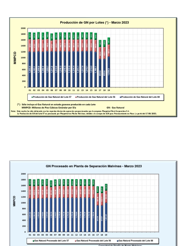 Producción de Gas Natural en Marzo 2023 | PDF