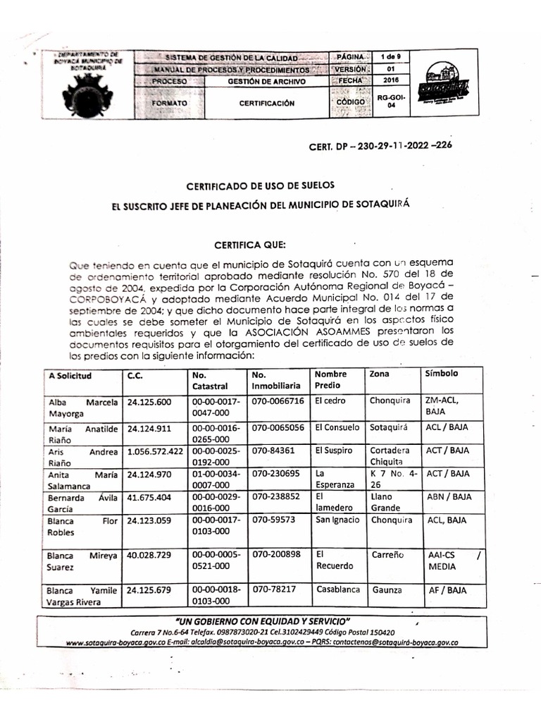 Certificado Uso De Suelo Pdf Pdf