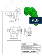 Desenho técnico de componente mecânico