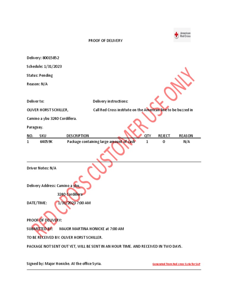 Proof Of Delivery Provided: Pod 受領書 – QSPTJ