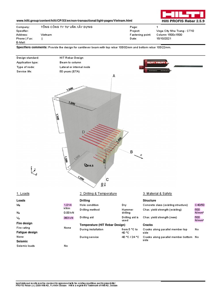 Calculation Report For Post Anchor Bolt PDF Civil Engineering