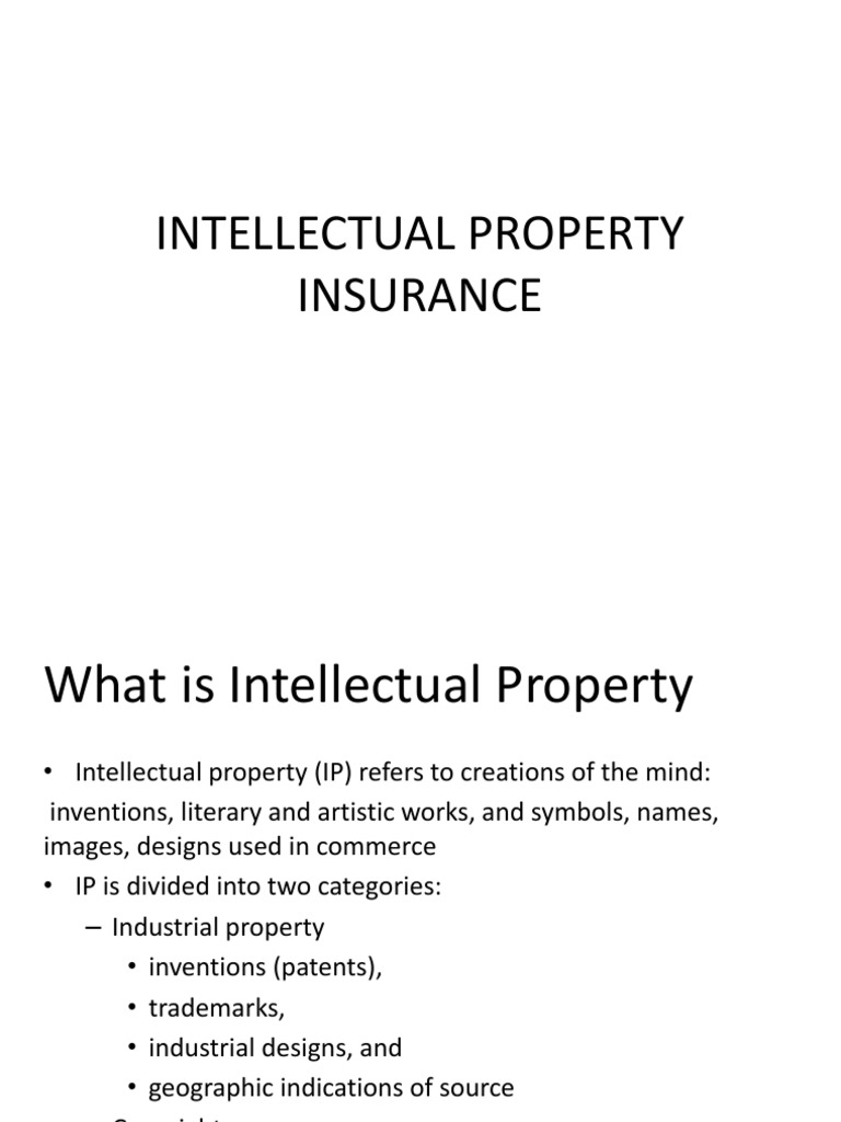 Intellectual Property Insurance Overview | PDF | Intellectual Property ...