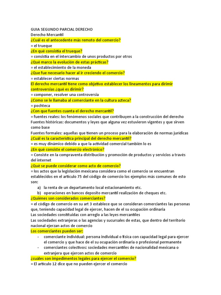 Guia Segundo Parcial Derecho | PDF | Cheque | Sociedad de ...