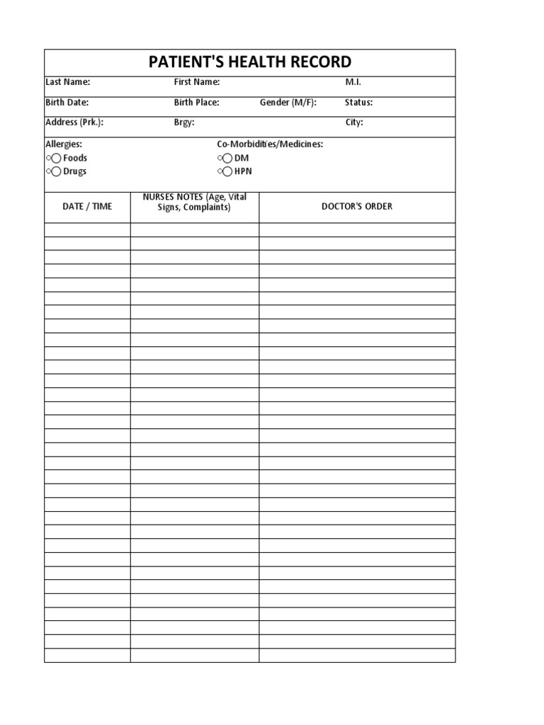 Patient Health Record | PDF