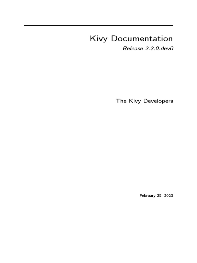 Programming Lessons For Kivy