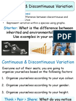 Continuous & Discontinuous Variation