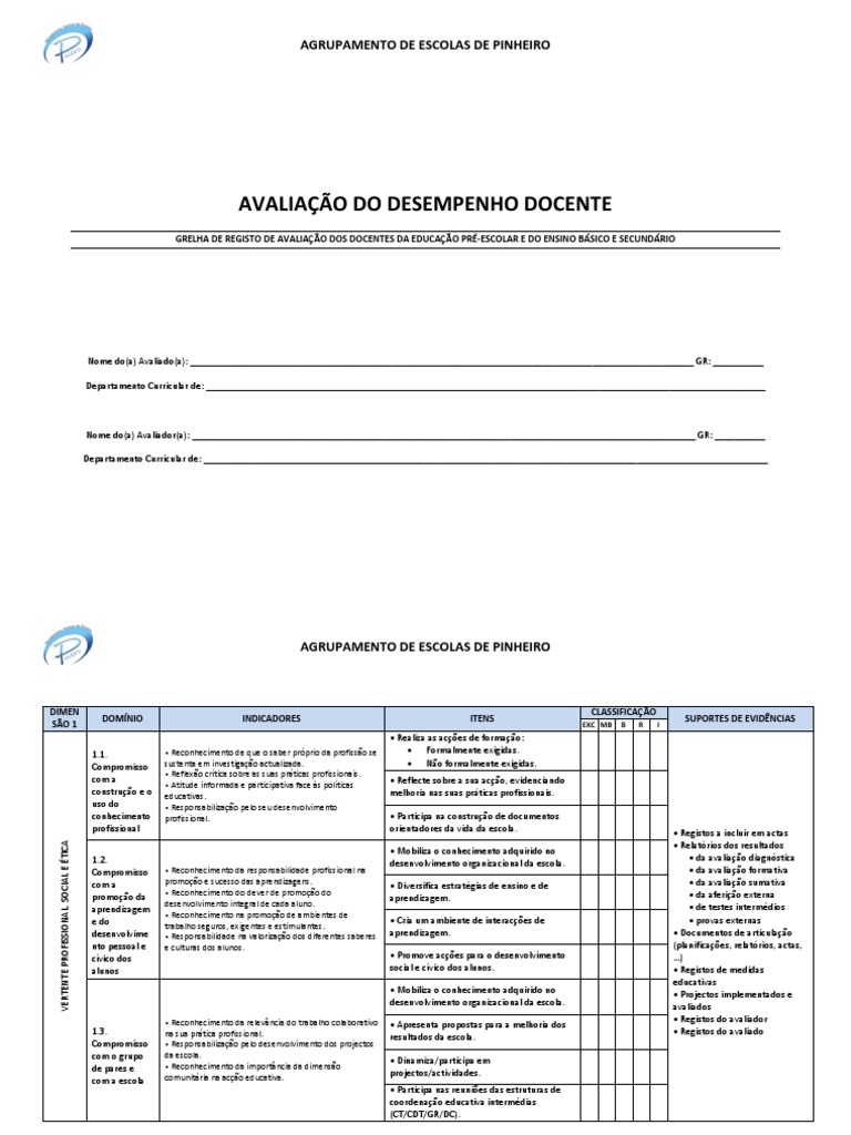 Avaliação de Desempenho Docente em Pinheiro | PDF | Pedagogia | Aprendizado