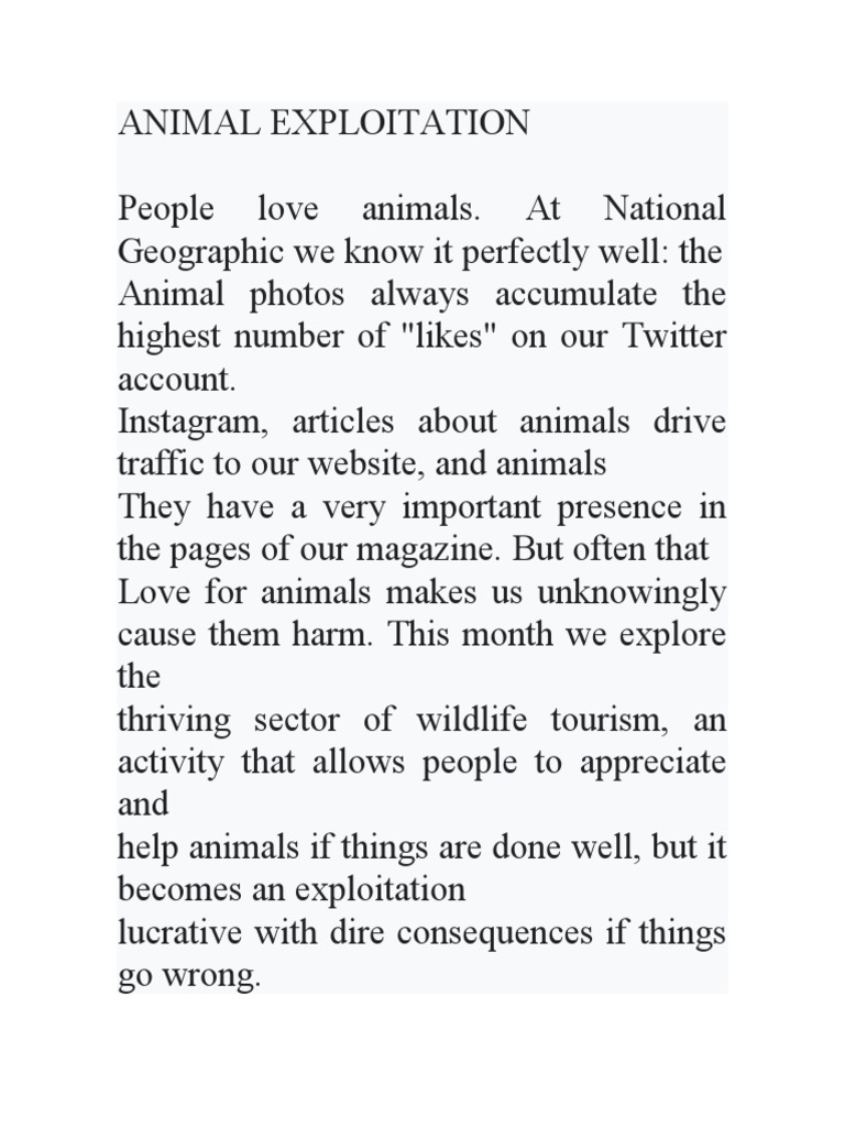 Animal Exploitation PDF