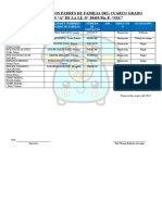 Directorio Padres Familia 4to Grado Sección A IE 38455