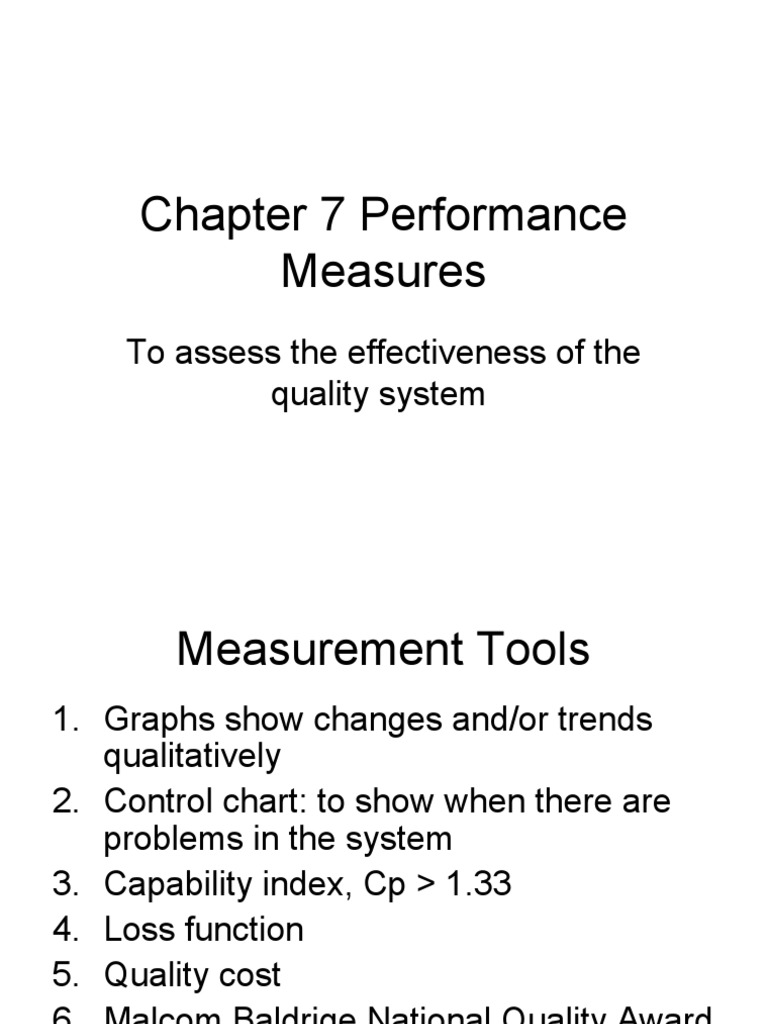 Quality System Performance Measures | PDF