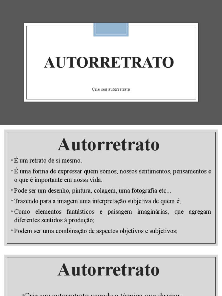 Crie Seu Autorretrato: Expressão Pessoal | PDF | Arte