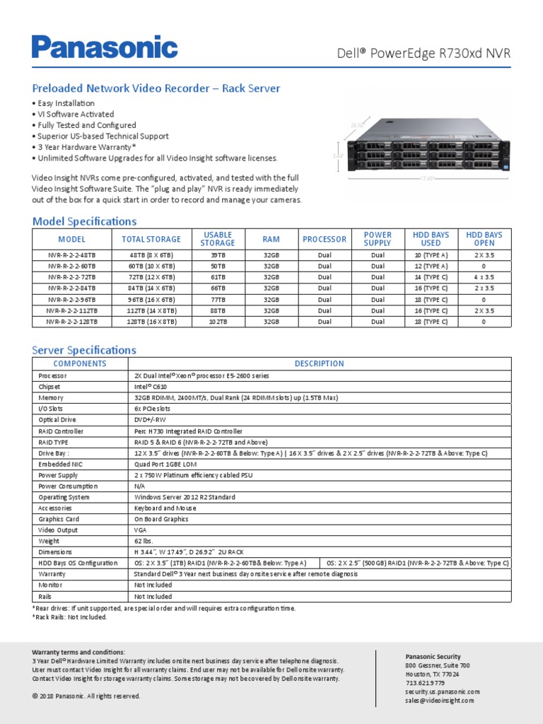 PANASONIC Dell - PowerEdge - R730xd | PDF | Classes Of Computers ...