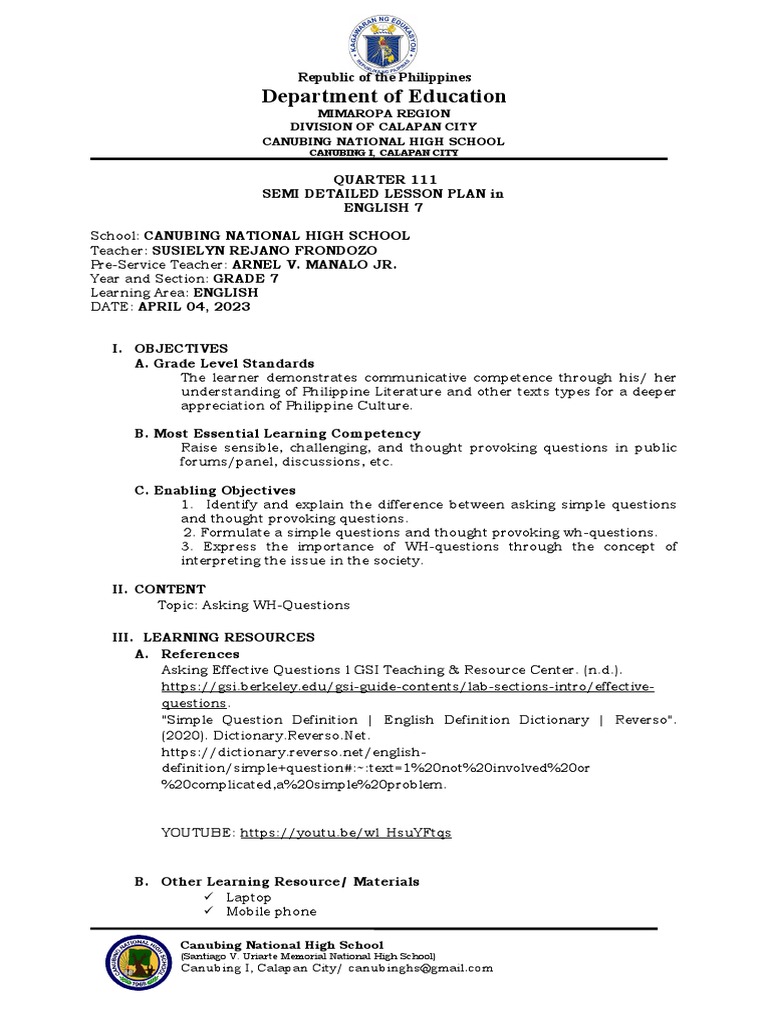 Asking Wh Questions 2nd Pdf Learning Teachers