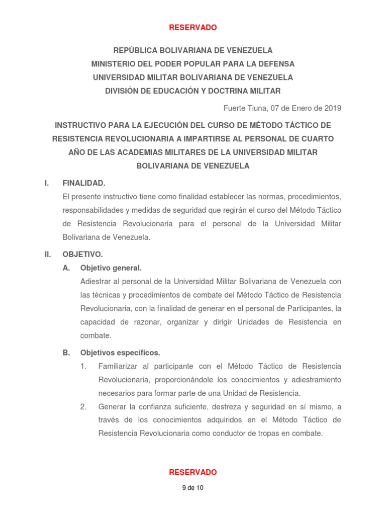Instructivo MTRR 01-2019 PDF | PDF | Armas de fuego | Herramientas