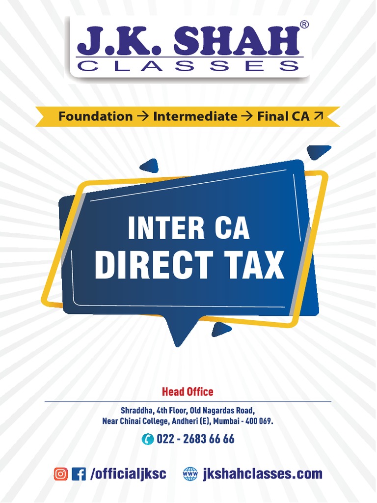 Direct Tax PDF PDF Tax Taxes