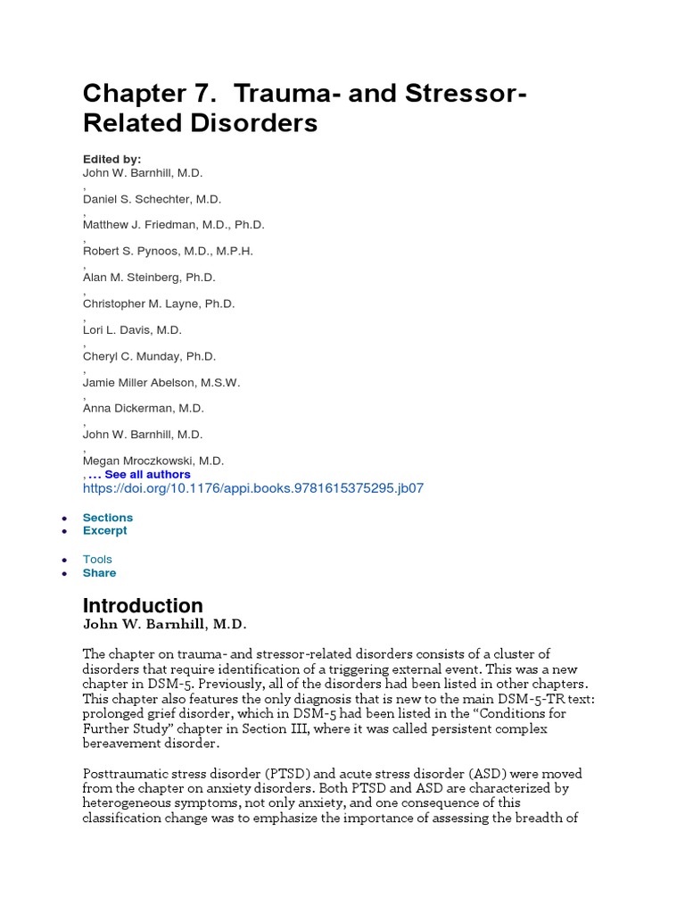 Trauma and Stressor-Related Disorders | PDF | Psychological Trauma ...