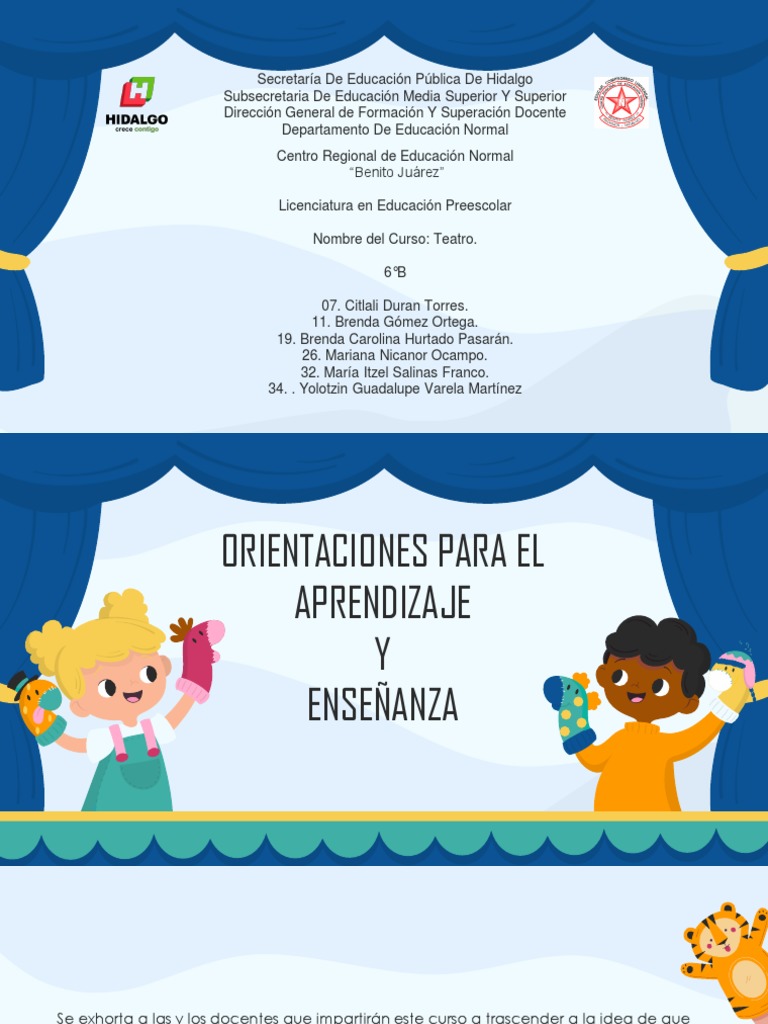Exposición - Orientaciones para El Aprendizaje y Enseñanza PDF | PDF ...
