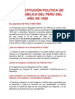 La Constitución Política de La República Del Perú Del Año de 1920 PDF