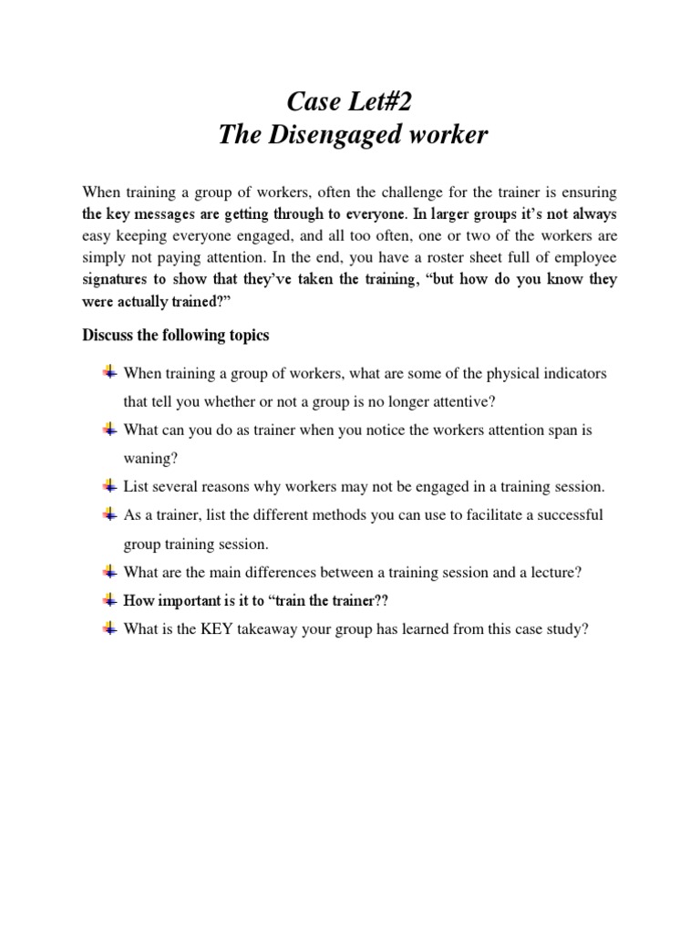 Training Case Study PDF PDF