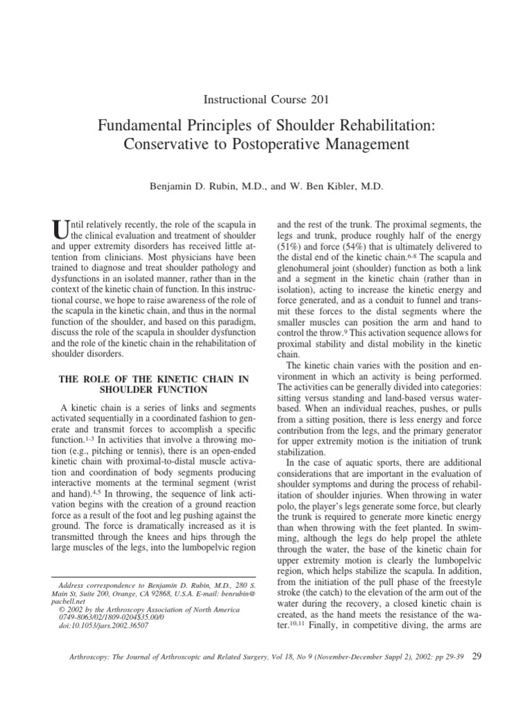 Fundamental Principles of Shoulder Rehabilitation Conservative To ...