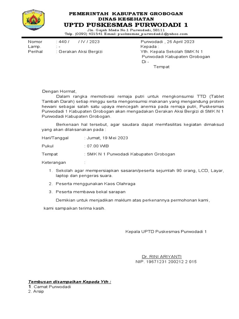 undangan aksi bergizi.doc | PDF