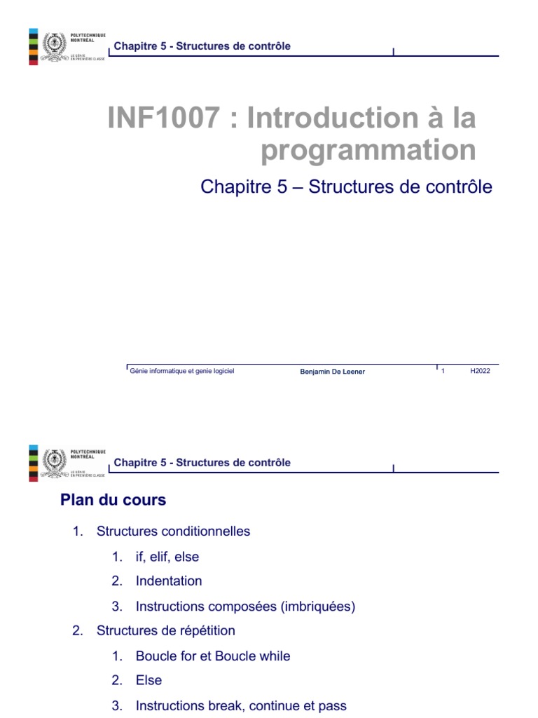 Structures de contrôle en programmation | PDF | Structure de contrôle ...