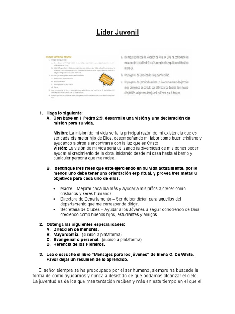 Liderazgo Juvenil y Crecimiento Espiritual | PDF | Iglesia Adventista ...