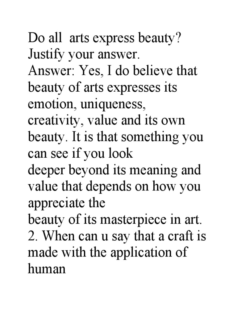 Do All Arts Express Beauty PDF Arts And Crafts Movement Creativity