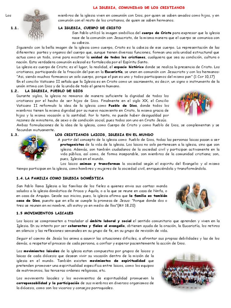 La Iglesia como Comunidad Cristiana | PDF | eucaristía | Cristo (título)