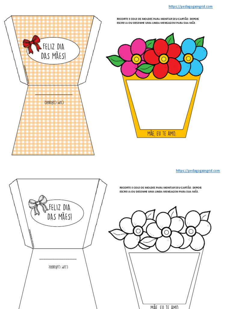 Cartão Dia Das Mães Vaso de Flores | PDF | Autoajuda