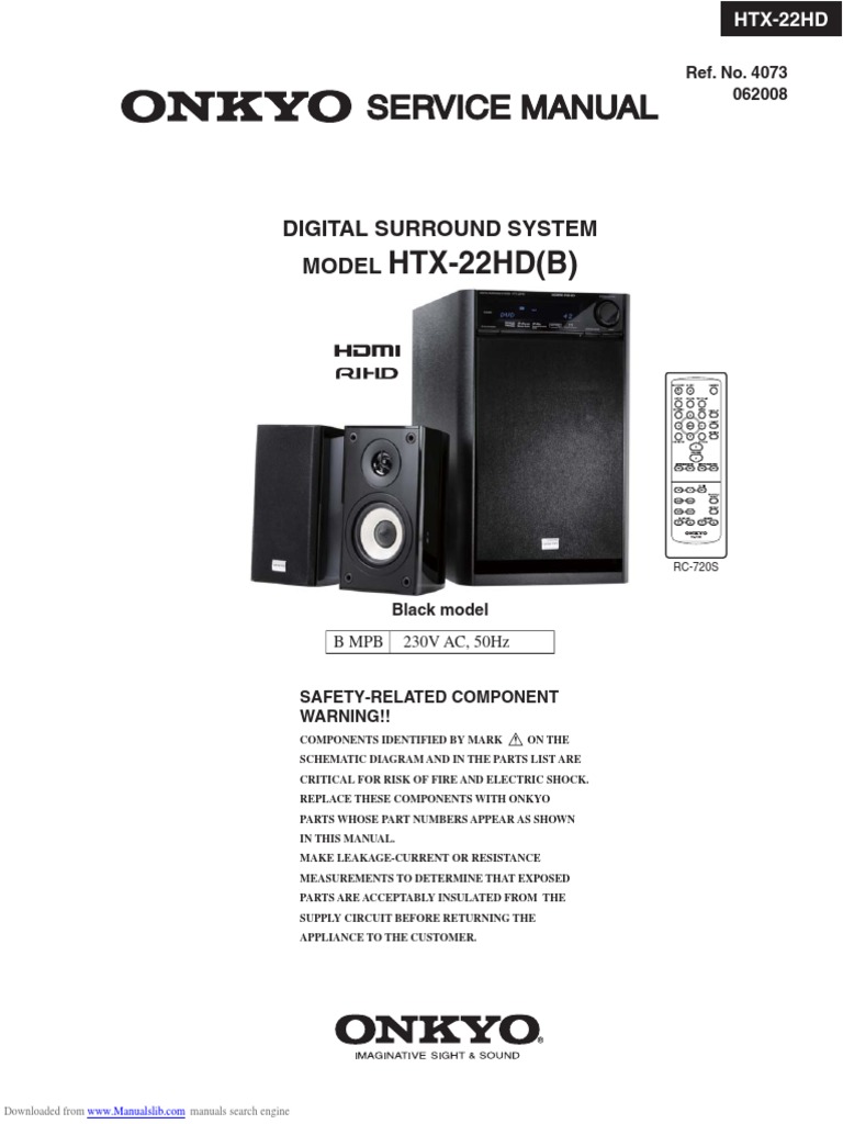 Onkyo HTX-22HD Service Manual | PDF | Sound Technology