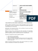 Actividad de Aprendizaje 1. Caracteristicas Del Espiritu Empresarial y Del Emprendedor