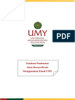 Panduan Pembuatan Akun ResearchGate Menggunakan Email UMY PDF