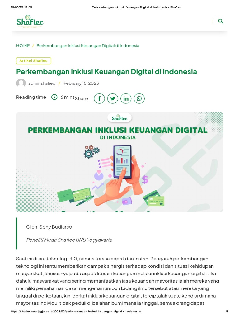 Perkembangan Inklusi Keuangan Digital Di Indonesia - Shafiec | PDF