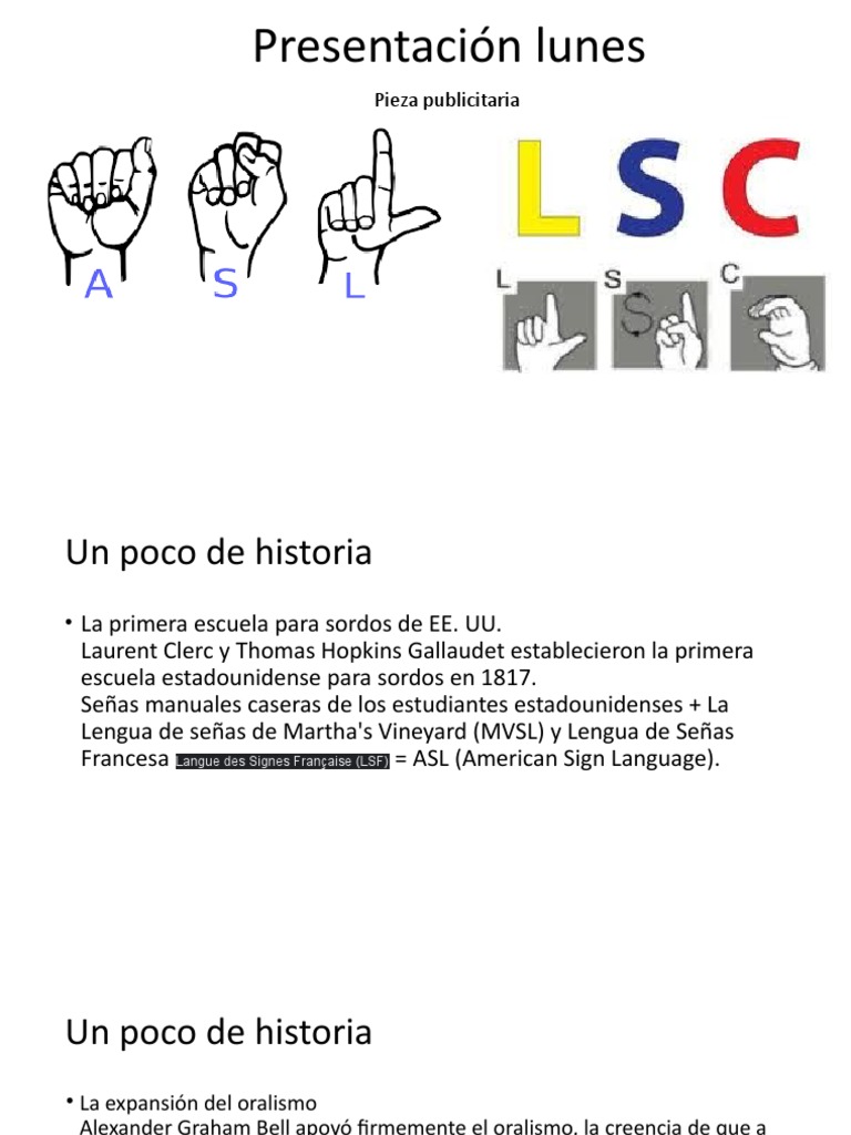 Historia y Educación en Lengua de Señas | PDF | lenguaje de signos ...