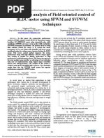 Comparative Analysis of Field Oriented Control of BLDC Motor Using SPWM and SVPWM Techniques