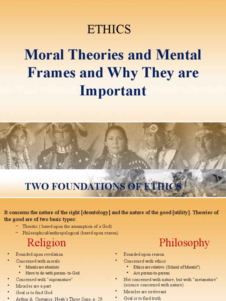 Moral Theories and Mental Frames and Why They PDF