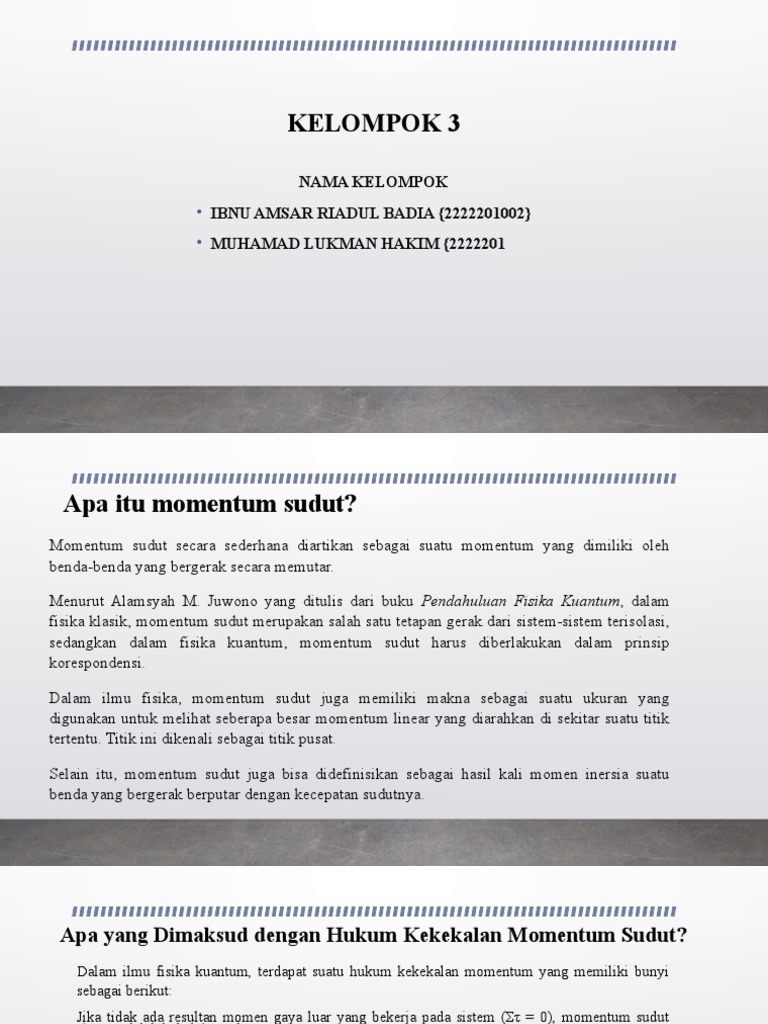 Apa itu momentum sudut PDF