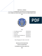 Kelompok 3 - Analisis Pengaruh Inflasi, Bi Rate, Dan Nilai Tukar Mata Uang Terhadap Profitabilitas Bank Mandiri Periode 2007-2021 - Ekonomi Moneter