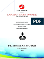 Laporan Stock Opname: Pt. Sun Star Motor