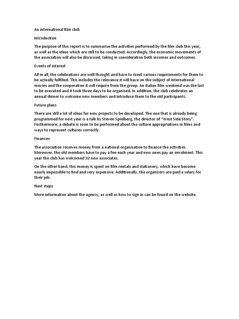 An international film club | PDF