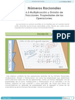 Números Racionales. Multiplicación y División de Fracciones, Propiedades de Las Operaciones.