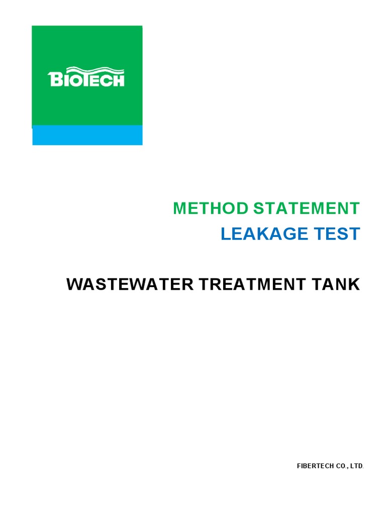 Method Statement Leakage Test PDF