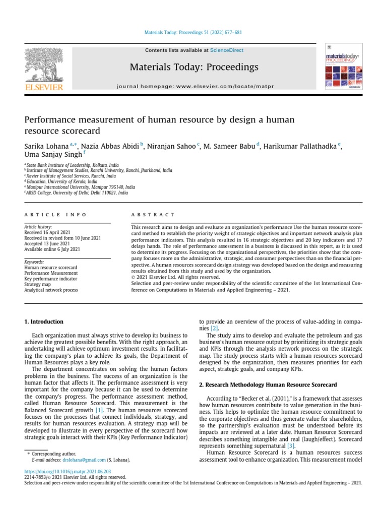 Designing a Human Resource Scorecard | PDF | Strategic Management ...