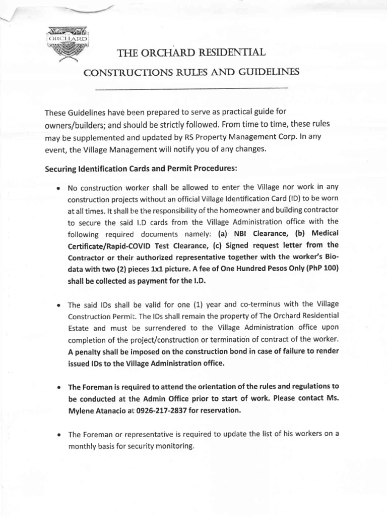 Construction Guidelines & HOA Rules and Regulations PDF PDF Lease Pet