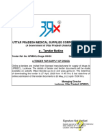 UPMSCL e-Tender for Supply of Drugs