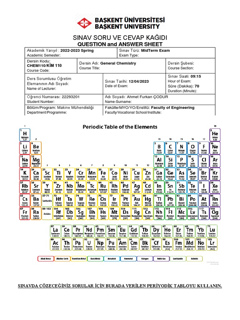 Midterm Exam: General Chemistry Q&A | PDF | Mole (Unit) | Chemical Polarity