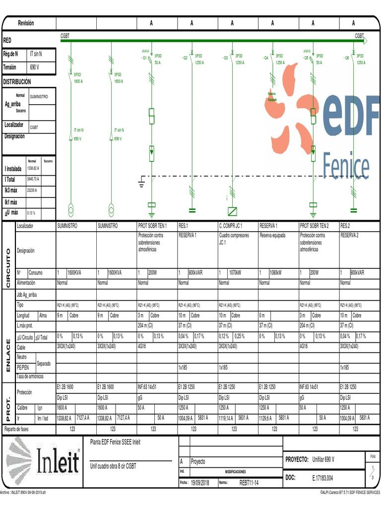 E.17183.004 - Unifilar Circuitos BT 690 V | PDF | Ingenieria Eléctrica ...