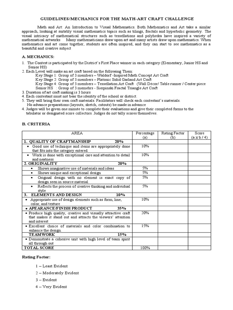 Math Craft Mechanics Guidelines Pdf Mathematics Cognition